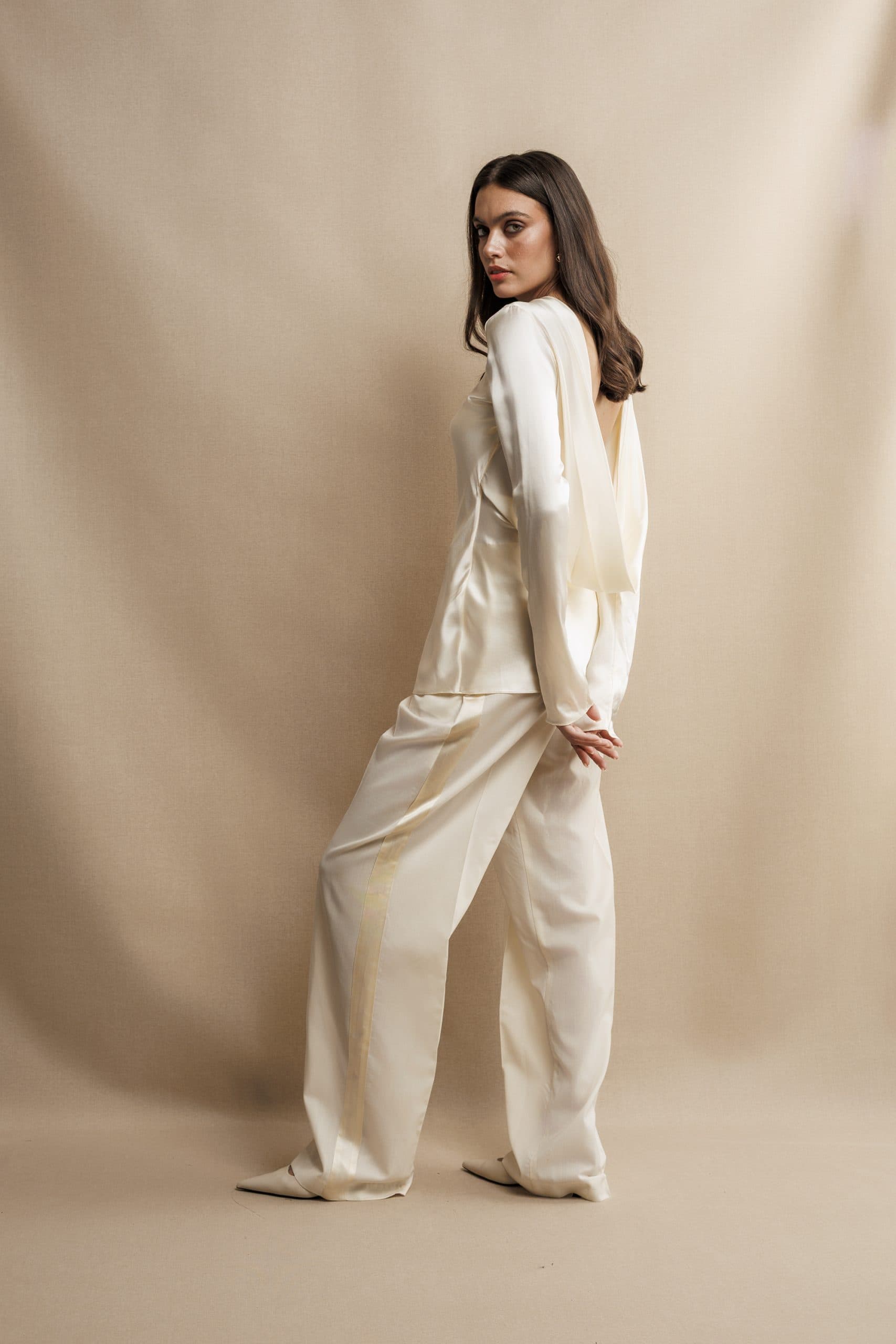 Silk Satin Open Back Top, frame 1